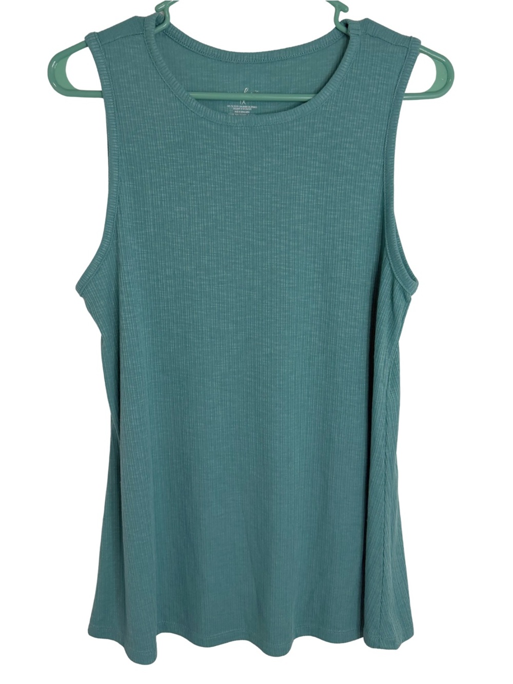 3/$20 Just Be Teal Green Ribbed Sleeveless Tank Top Size 1X